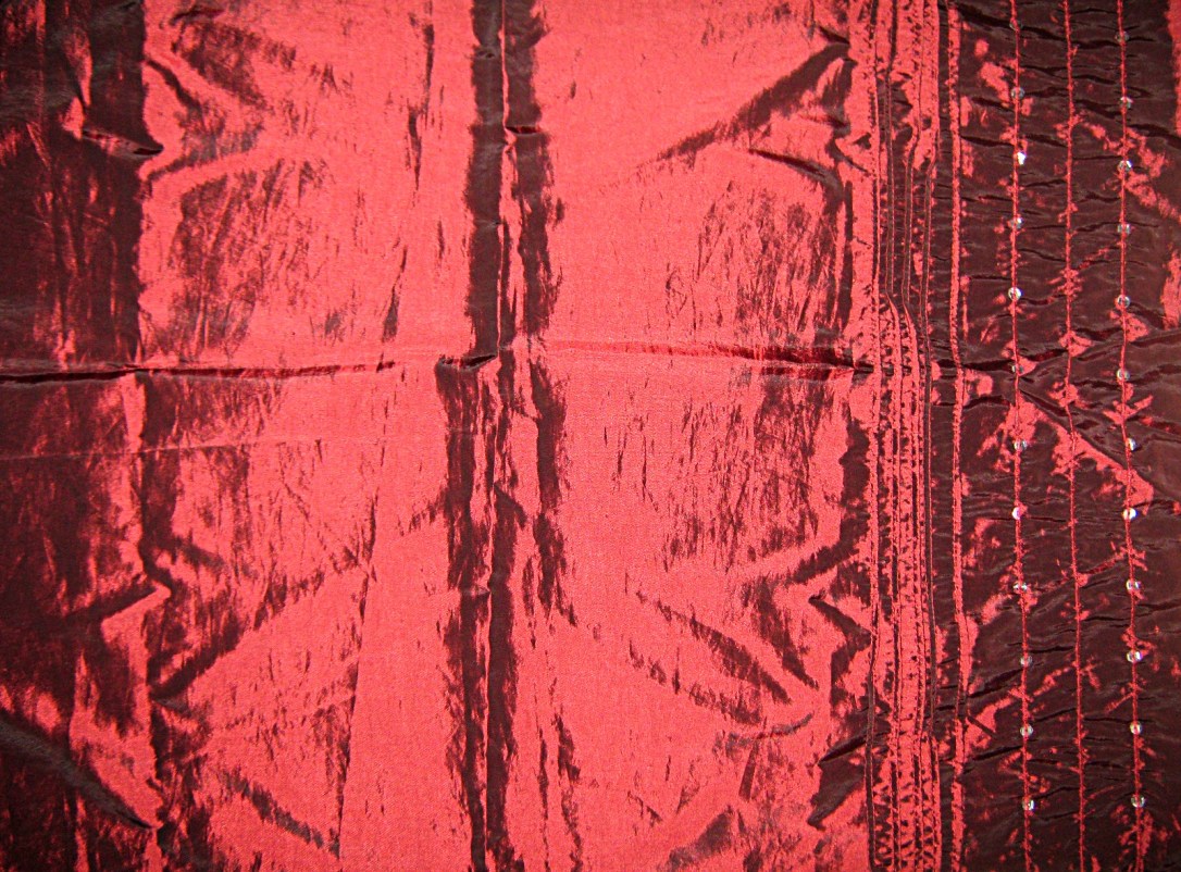 Burgundy-shot-scarlet-satin-silver-sequins