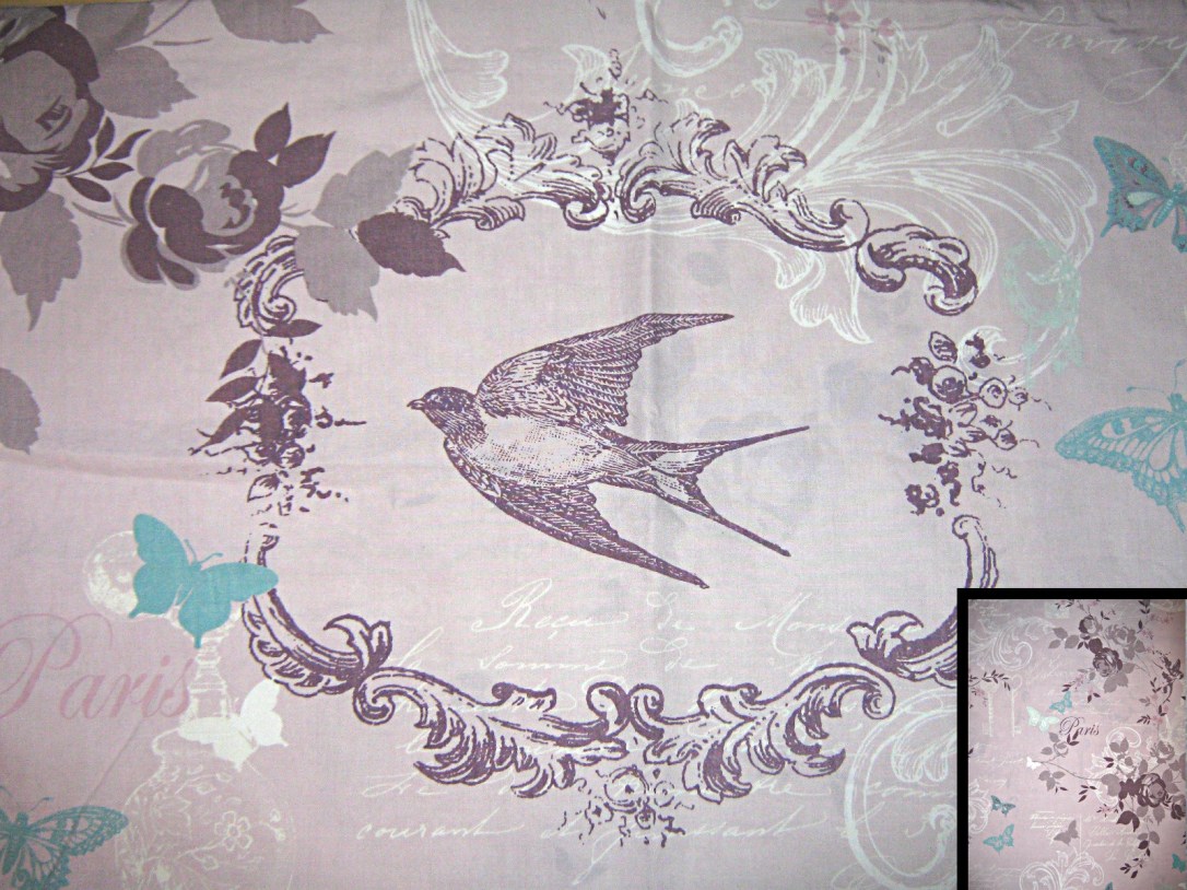 Pale-pink-purple-white-floral-birds-butterflies-text-polycotton