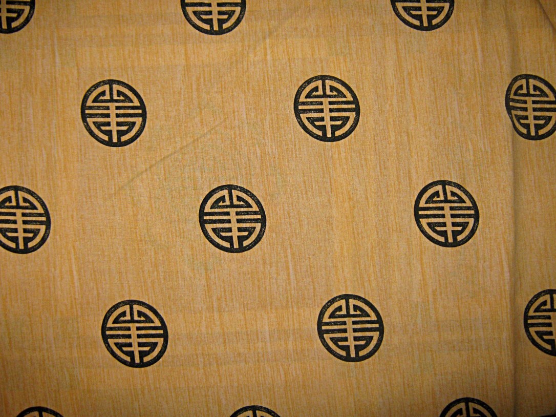 Yellow-polycotton-black-Chinese-blessing-symbols